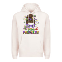 Pale Pink bead princess messy bun mardi gras Premium Hoodie - MaliasSmallBusiness
