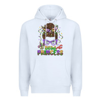 White bead princess messy bun mardi gras Premium Hoodie - MaliasSmallBusiness