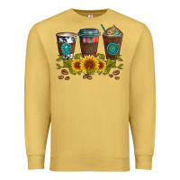 Antique Gold coffee group and sunflowers Premium Sweatshirt - Artiststas