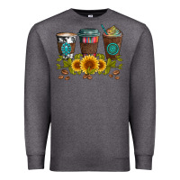 Charcoal Heather coffee group and sunflowers Premium Sweatshirt - Artiststas