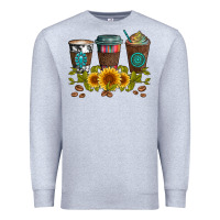Heather Grey coffee group and sunflowers Premium Sweatshirt - Artiststas