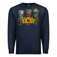 Navy coffee group and sunflowers Premium Sweatshirt - Artiststas