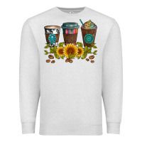 Oatmeal Heather coffee group and sunflowers Premium Sweatshirt - Artiststas