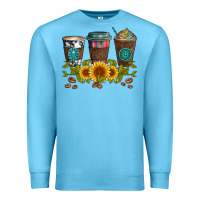 Ocean Blue coffee group and sunflowers Premium Sweatshirt - Artiststas