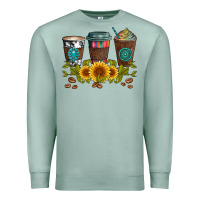 Seafoam coffee group and sunflowers Premium Sweatshirt - Artiststas