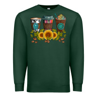 Sports Green coffee group and sunflowers Premium Sweatshirt - Artiststas