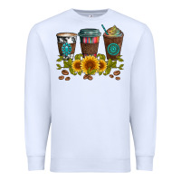 White coffee group and sunflowers Premium Sweatshirt - Artiststas