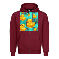 Burgundy rubber duck seamless pattern Zipper Hoodie - HRA Design Shop