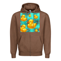 Chestnut rubber duck seamless pattern Zipper Hoodie - HRA Design Shop