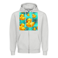 Dove Grey rubber duck seamless pattern Zipper Hoodie - HRA Design Shop