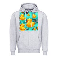 Heather Grey rubber duck seamless pattern Zipper Hoodie - HRA Design Shop