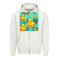 Oatmeal Heather rubber duck seamless pattern Zipper Hoodie - HRA Design Shop