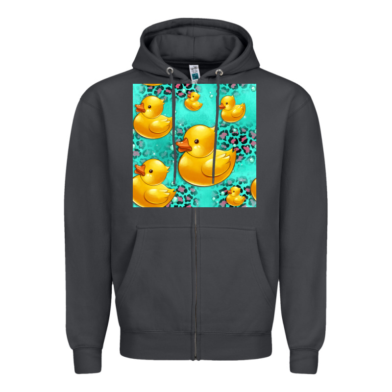 Rubber Duck Seamless Pattern Zipper Hoodie by HRA Design Shop | Teevron