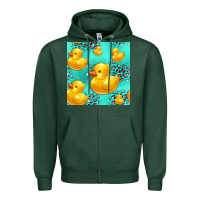 Sports Green rubber duck seamless pattern Zipper Hoodie - HRA Design Shop