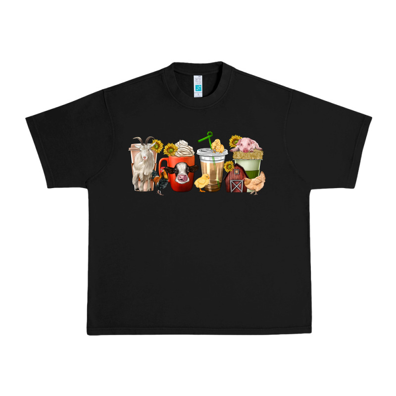 Farm Animals Coffee Cups Urban Heavy Tee by texasbilliewilder | Teevron