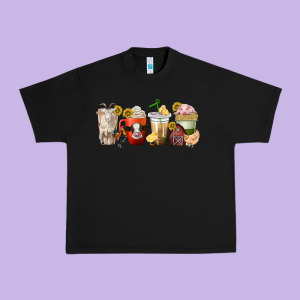 Farm Animals Coffee Cups Urban Heavy Tee Designed By Texasbilliewilder