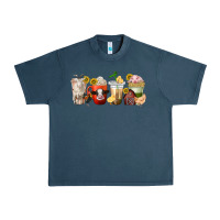 Midnight Navy farm animals coffee cups Urban Heavy Tee - texasbilliewilder