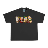 Pigment Black farm animals coffee cups Urban Heavy Tee - texasbilliewilder