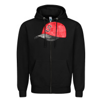 Black red softball cap fa element Zipper Hoodie - FaDigitalArtStudio