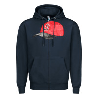Navy red softball cap fa element Zipper Hoodie - FaDigitalArtStudio