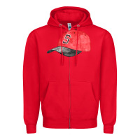 Red red softball cap fa element Zipper Hoodie - FaDigitalArtStudio