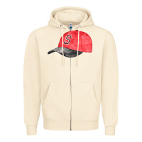 Sandshell red softball cap fa element Zipper Hoodie - FaDigitalArtStudio