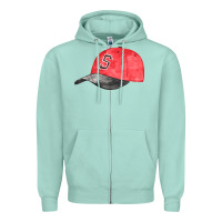 Seafoam red softball cap fa element Zipper Hoodie - FaDigitalArtStudio