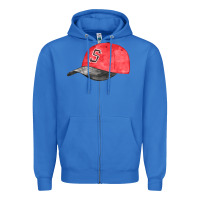 True Royal red softball cap fa element Zipper Hoodie - FaDigitalArtStudio