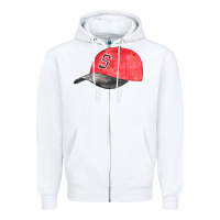 White red softball cap fa element Zipper Hoodie - FaDigitalArtStudio