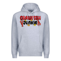Heather Grey crawfish junkie Premium Hoodie - MaliasSmallBusiness