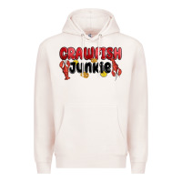 Pale Pink crawfish junkie Premium Hoodie - MaliasSmallBusiness