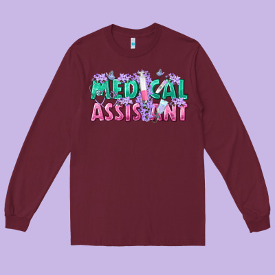 Medical Assistant Long Sleeve Tee Designed By Texasbilliewilder