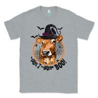 Heather Grey Halloween Cow Moo I Mean Boo Classic Tee - texasbilliewilder