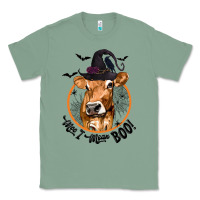 Sage Halloween Cow Moo I Mean Boo Classic Tee - texasbilliewilder