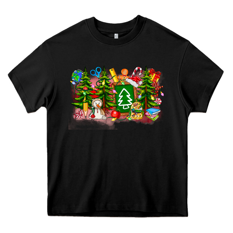 Christmas Teacher Heavy Core Tee by CowhideDigitalArt | Teevron