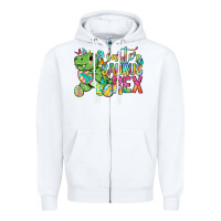 White Easter Saurus Rex Easter Day Zipper Hoodie - Neo Western