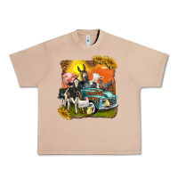 Burro farm truck with farm animals Urban Heavy Tee - texasbilliewilder
