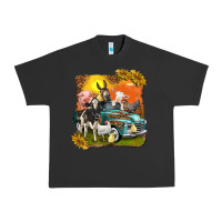 Pigment Black farm truck with farm animals Urban Heavy Tee - texasbilliewilder