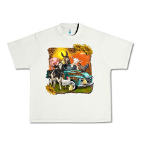 Pistachio farm truck with farm animals Urban Heavy Tee - texasbilliewilder