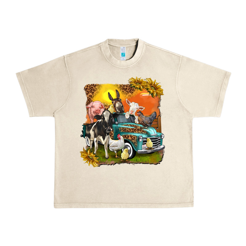 Farm Truck With Farm Animals Urban Heavy Tee by texasbilliewilder | Teevron