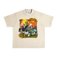 Sandshell farm truck with farm animals Urban Heavy Tee - texasbilliewilder