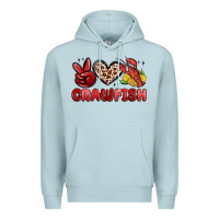 Blue Mist peace love crawfish Premium Hoodie - MaliasSmallBusiness