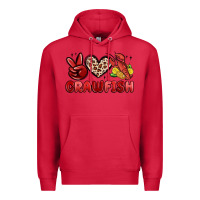 Cardinal peace love crawfish Premium Hoodie - MaliasSmallBusiness