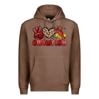 Chestnut peace love crawfish Premium Hoodie - MaliasSmallBusiness