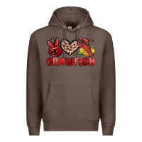 Coffee peace love crawfish Premium Hoodie - MaliasSmallBusiness