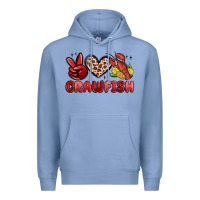 Colony Blue peace love crawfish Premium Hoodie - MaliasSmallBusiness