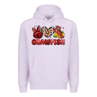 Lilac peace love crawfish Premium Hoodie - MaliasSmallBusiness