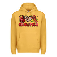 Mustard peace love crawfish Premium Hoodie - MaliasSmallBusiness