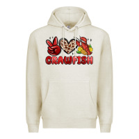 Oatmeal Heather peace love crawfish Premium Hoodie - MaliasSmallBusiness