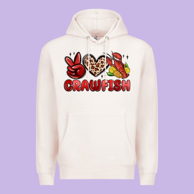 Peace Love Crawfish Premium Hoodie Designed By Maliassmallbusiness